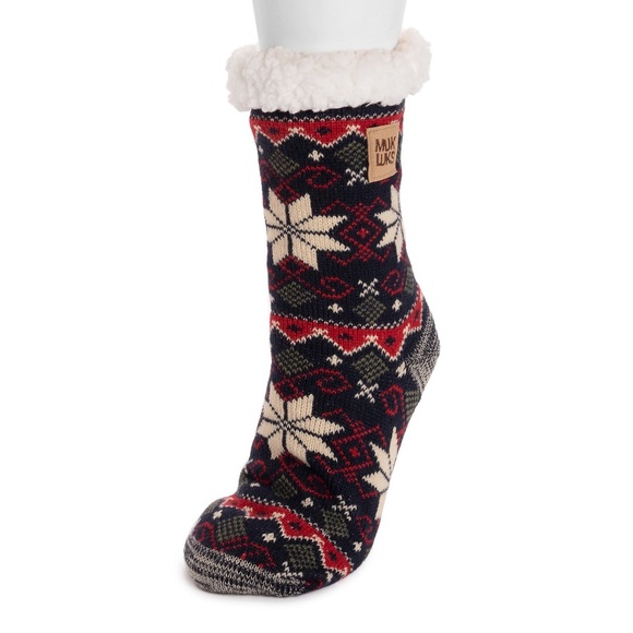 - MUK LUKS Navy Multi size S/M (5-7) Women’s Cabin Sock, slip resistant… - Picture 1 of 1